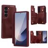 For Samsung Galaxy Z Fold6 5G Case Full Protection PU+PC Phone Cover with Front Film Card Holder