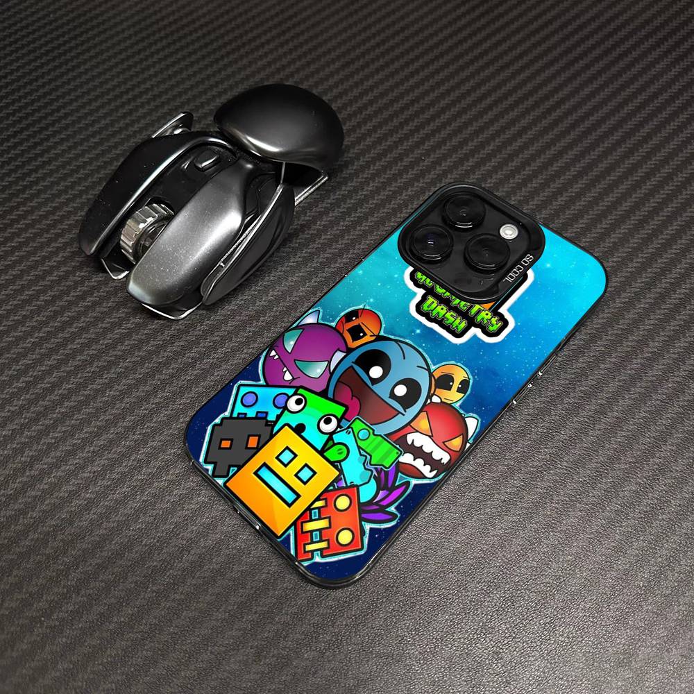 Game Geometry Dash Phone Case For IPhone 17 16 15 14 13 Pro 12 11 Pro Max PLUS Color Back Cover