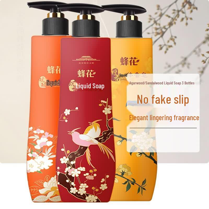 Bee&Flower Agarwood, Amber & Sandalwood Liquid Soap Set