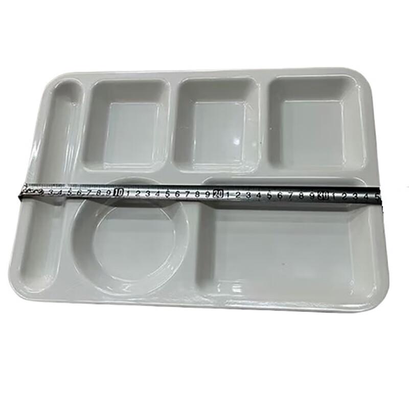 Thickened A8 6-Compartment Rectangular Melamine Fast Food Tray