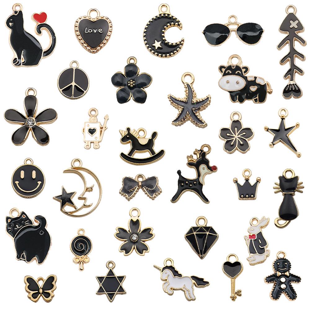 Mixed Color Cartoon Enamel Alloy Pendants for DIY Bracelets & Keychains