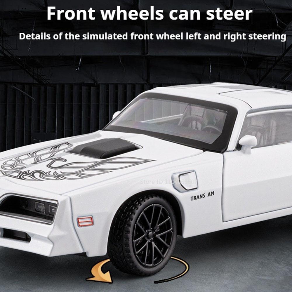 1:32 Scale Firebird Hellcat Car Model Toy Metal Diecast Sound Light Vehicle Shock Absorption Models Collection Gift for Children
