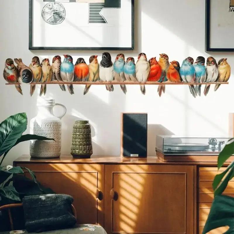 Creative Colored Bird Wall Stickers Living Room Sofa Background Decoration Wallpaper for Home Decor Kids Room Art Decals Sticker
