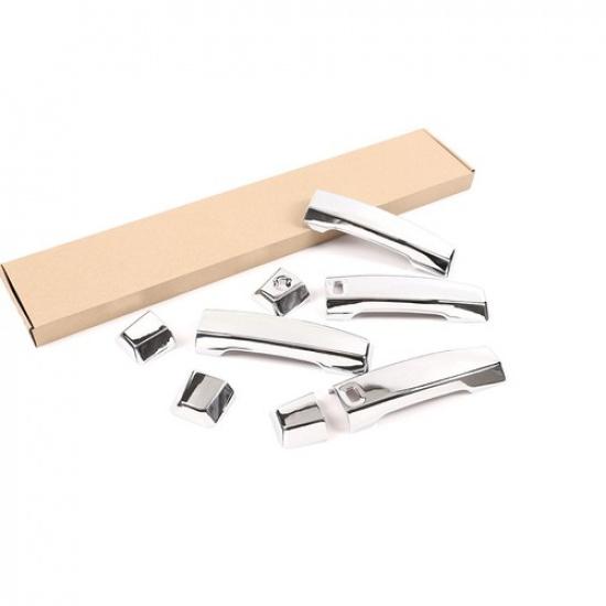 8pcs For 16- Nissan Titan Door Handle Covers Gloss Black w/2 Smartkey hole