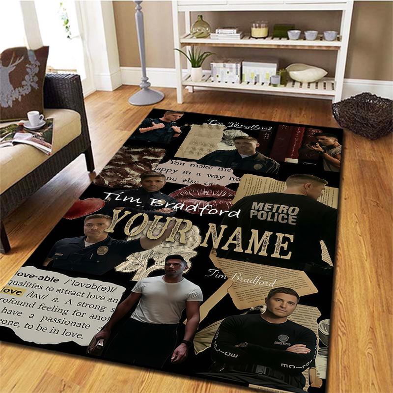 Der Rookie Individueller Name Teppich Teppich für Wohnzimmer Schlafzimmer Zuhause Sofadekoration Kinder Spiel Rutschfeste Bodenmatte