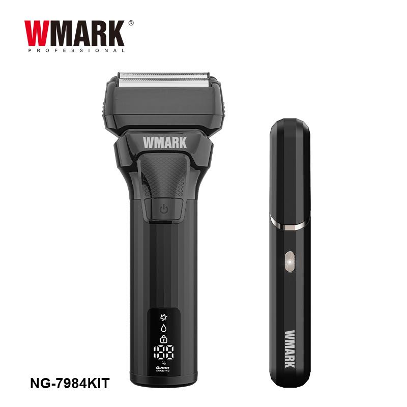 WMARK Shaver Professional Double Blade Portable Beard Trimmer Electric Nose Hair Trimmer Waterproof Shaver for Men NG-7984 KIT