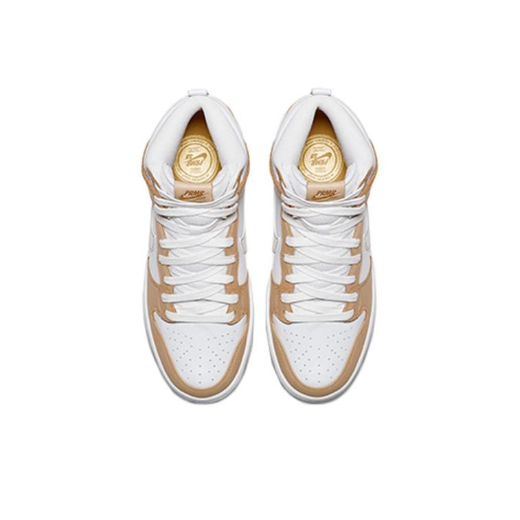 Nike Premier X  Dunk SB Retro Casual High-Top Skate Shoes Unisex Sneakers White Champagne 881758-217(N)