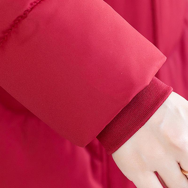 Velká velikost XL-7XL Žena středního věku Dlouhý kabát Zimní parky S kapucí Elegantní Volné Silné Teplé Dámské Bundy Zimní kabáty