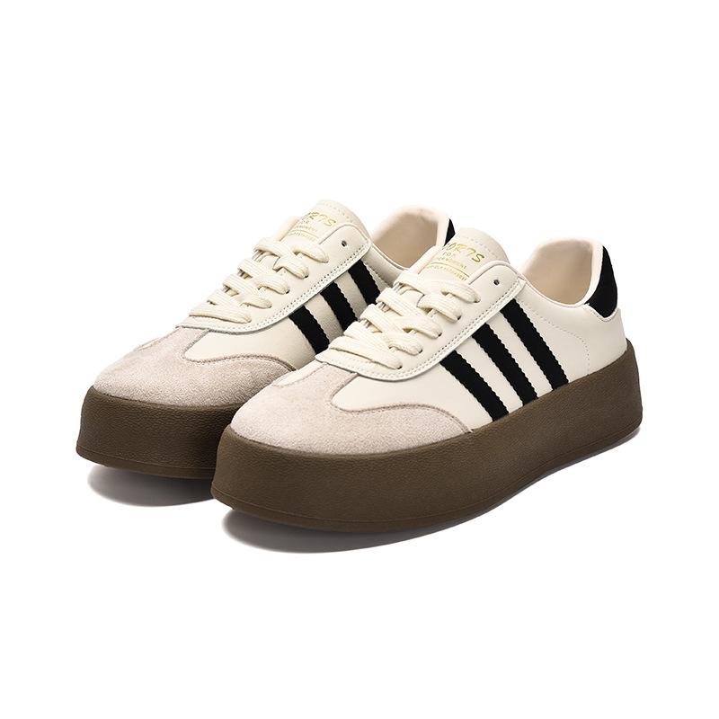 

Inner height-increasing German training shoes for women 2025 genuine leather thick-soled small man versatile white shoes casual Forrest Gump sports bo 40 бежевый