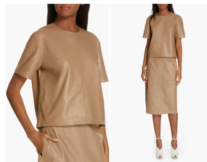 

Топ ручной работы для вечеринок из кожи ягненка, повседневный, стильный, женский, формальный, натуральный, бежевый 3XL бежевый