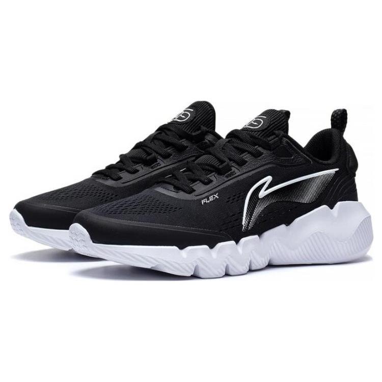 Li Ning LN Fle Slip Resistant Abrasion Resistant Low top Casual Shoes Women's Black White AGLT114-1