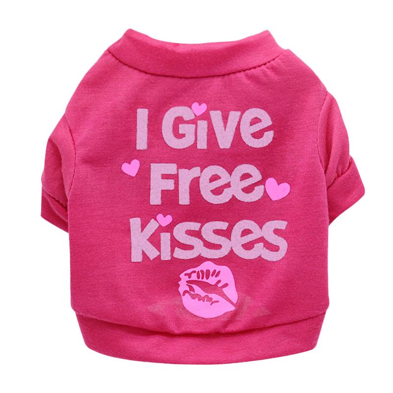 Summer Breathable Cotton Dog T-Shirts Lovely Pink With Funny Words Print Appropriate for Spring Autumn Available in XS XL Sizes