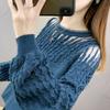 Loose Sexy Hollow Out Solid Pleated Lace Patchwork T-Shirts Round Neck Casual Women's Clothing Pullovers Autumn Winter Thin