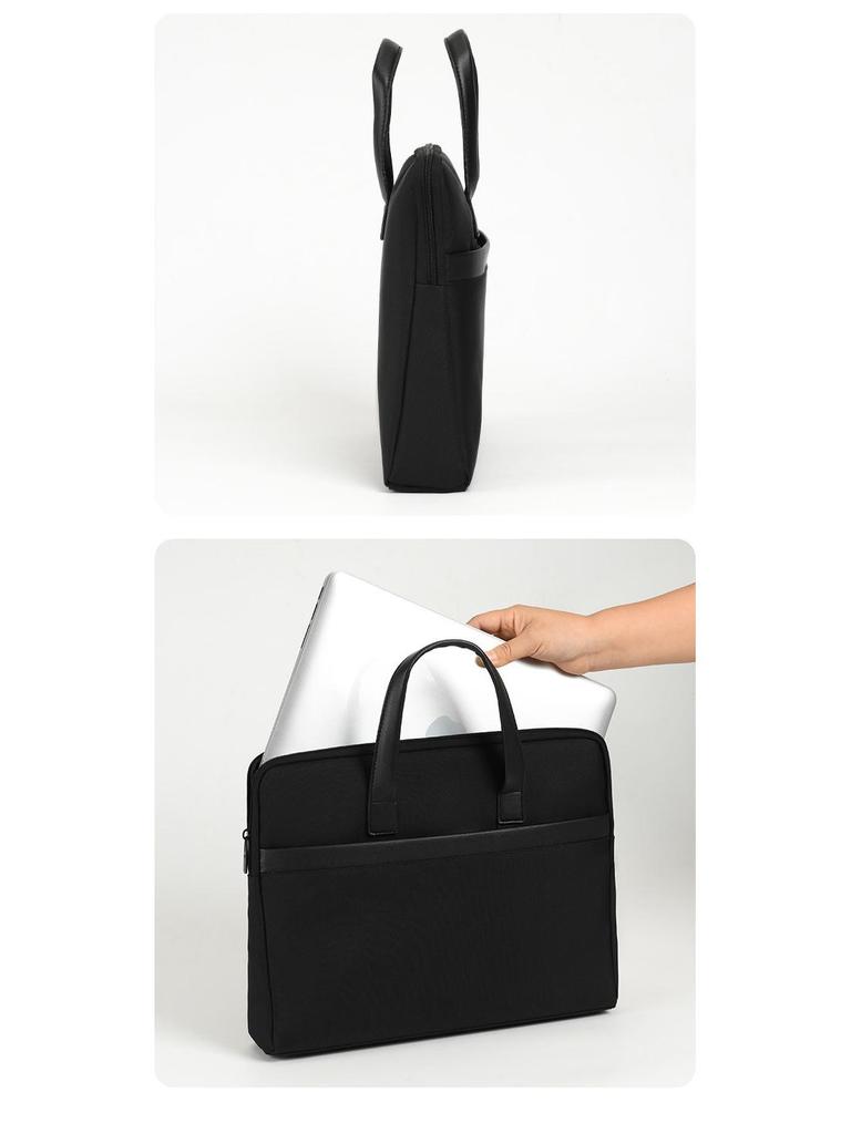 Men's Oxford Cloth A4 Zippered Document Briefcase & Tote Bag with Logo