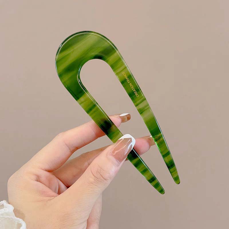 

Красочная ацетатная U-образная заколка для волос женская для пучка, простая китайская заколка, современный стиль, темпераментная заколка для волос