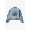 Emporio Armani Women White Leather Patch Trucker Denim Jacket A526110509