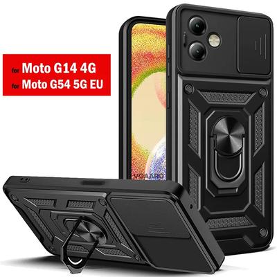 Per Motorola Moto G14 4G G54 G84 5G Obiettivo scorrevole Protezione fotocamera Custodia antiurto per Moto Edge 40 Pro Neo 30 Custodia ultra magnetica per supporto ad anello