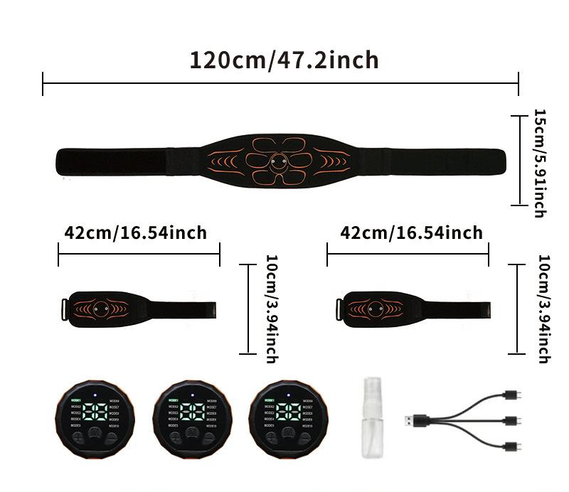 Fitness Training Belt EMS Massage Belt Slimming Waist Trainer - Silicone Support Multifunctional for Gym and Outdoor Sports