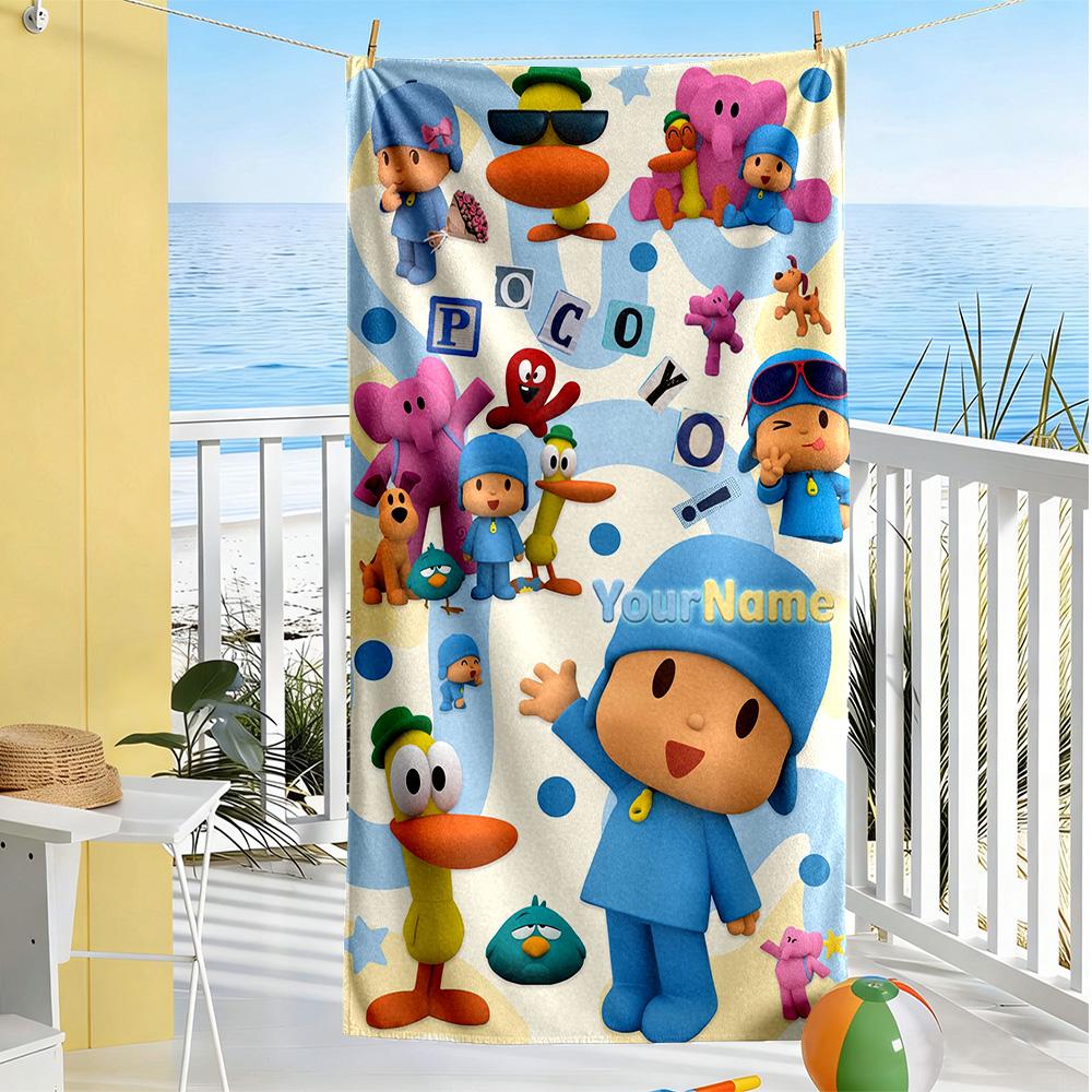 Pocoyo Customize Your Name Beach Towel Quick-Dry Soft Microfiber