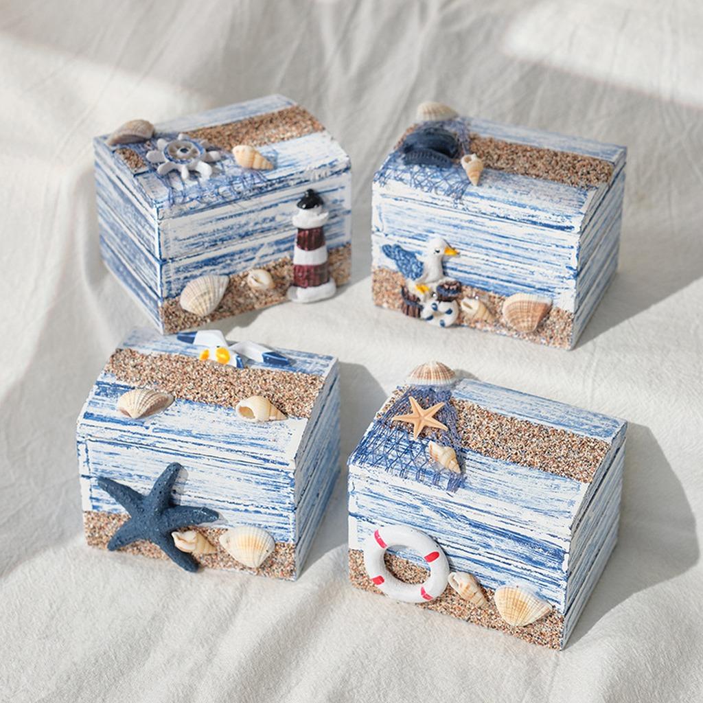 Jewelry Storage Box Decorative Desktop Organizer Wooden Storage Box Distressed Vintage Wooden Box For Office Desk Sideboard