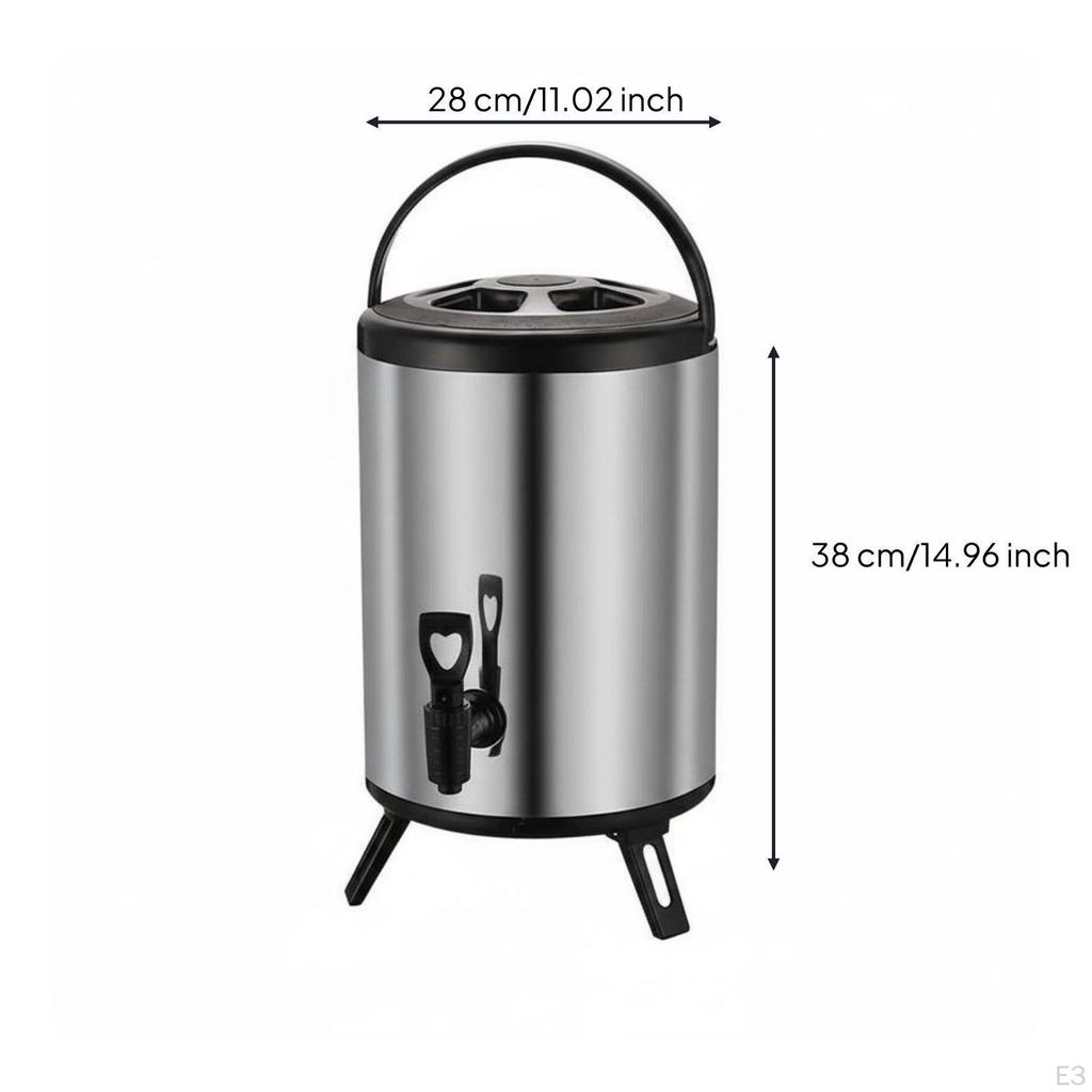 Commercial Milk Tea Bucket 12Hour Insulation Stainless Steel Insulated Barrel LeakResistant Design