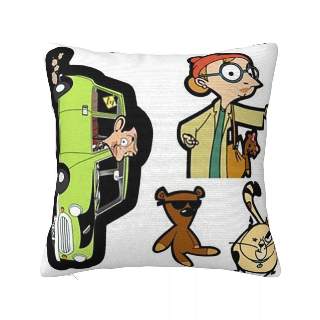 Mr Bean Cartoon Square Pillowcase Cushion Cover Comfort Pillow Case Throw Pillow Cover for Home Sofa Living Room