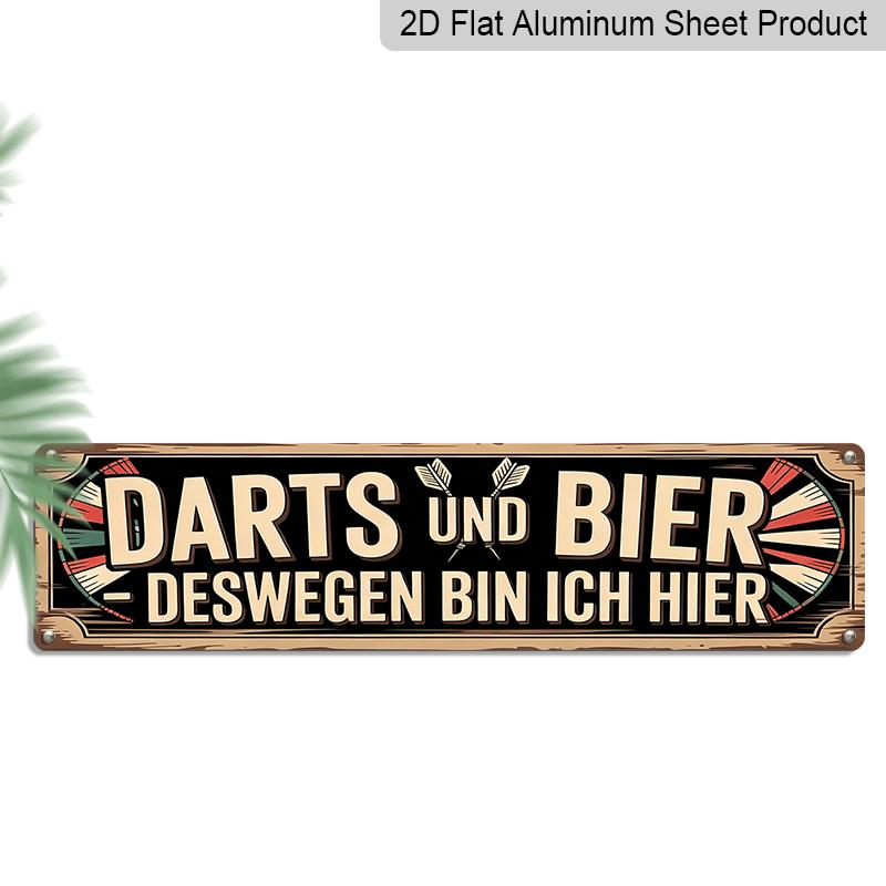 

2D Flat, 1pc, German Aluminium Decorative Sign, Hier Mit Der Flamme Seines Lebens Aluminium Sign, Rustic BBQ Quote Aluminium Plaques, Outdoor Wall 40cm x 10cm