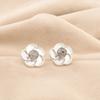 Round Black Rutile Stone Sterling Silver Butterfly Wedding Stud Earrings Jewelry EE-157-32