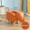 Children's Solid Wood Elephant Stool - Cute, Creative, Cartoon Animal Design for Home and Shoe Changing
