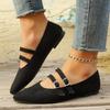 Velvet Mary Jane Shoes Women Casual Streetwear Ballet Flats Pumps Female Solid Color Loafers for Office Ladies Working