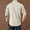 Men's Plus Size Casual Long-Sleeve Cotton Shirt - Spring/Autumn 2026 Collection
