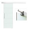 Frosted And Satin Glass Sliding Door With Rail And Handle For Bathroom Kitchen 210cm