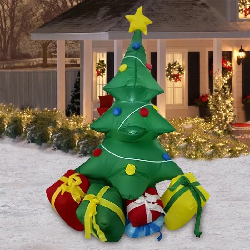 Weihnachts-Außenaufblasdeko Santa Schlitten mit Rentieren für Vorgarten Rasen Garten Feiertagsfest Atmosphäre Deko