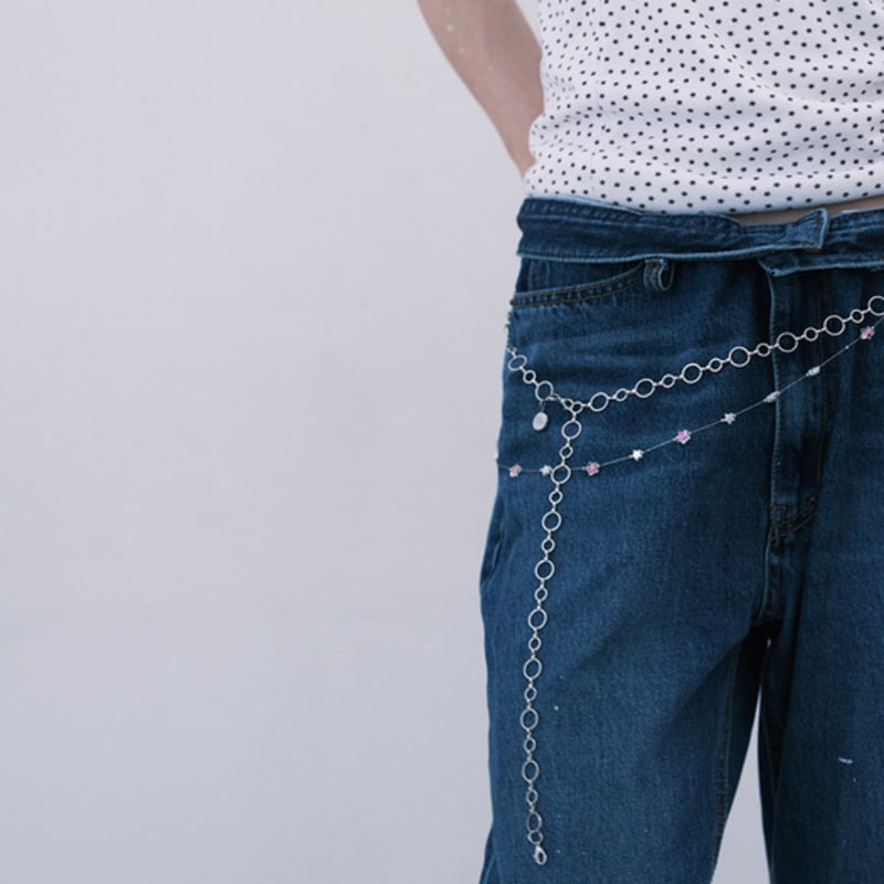 

muwm Star-O Necklace & Chain Belt Silver