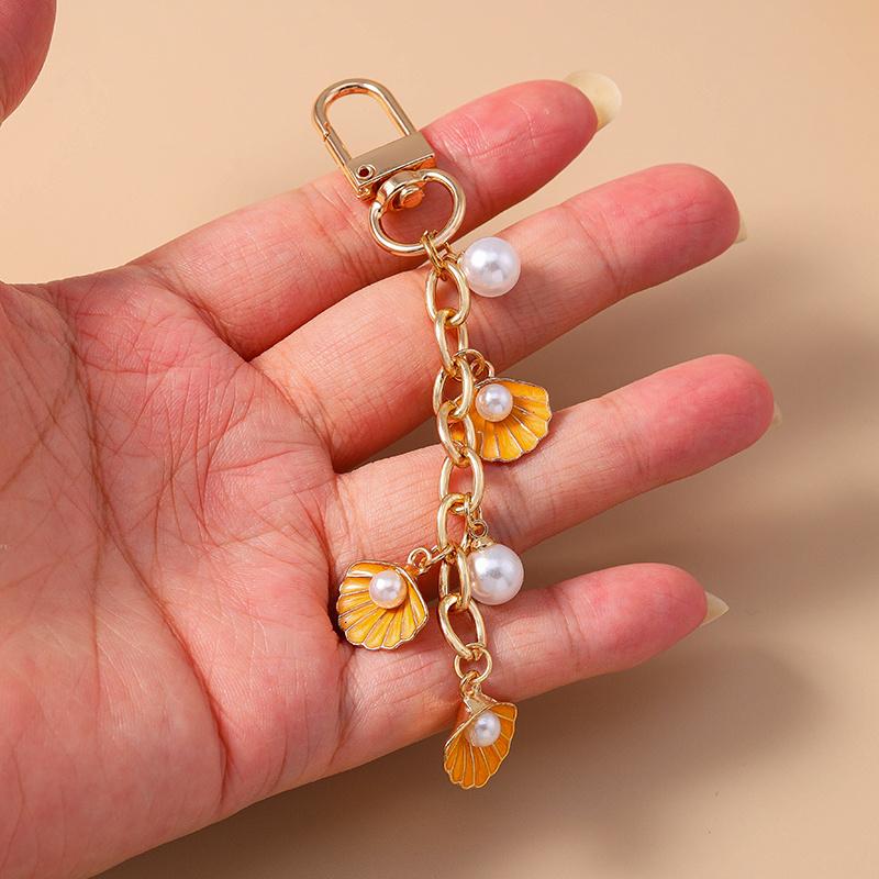Aihua Cute Keychain Y2K Summer Beach Pearl Shell Key Chains For Women Girls Handbag Pendants Keyring Ocean Vacation Jewelry Gift