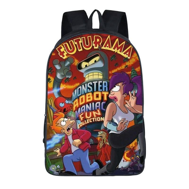 Futurama Primary And Secondary School School Bag Large Capacity Multi-Layer Multifunctional Backpack Outdoor Travel Backpack