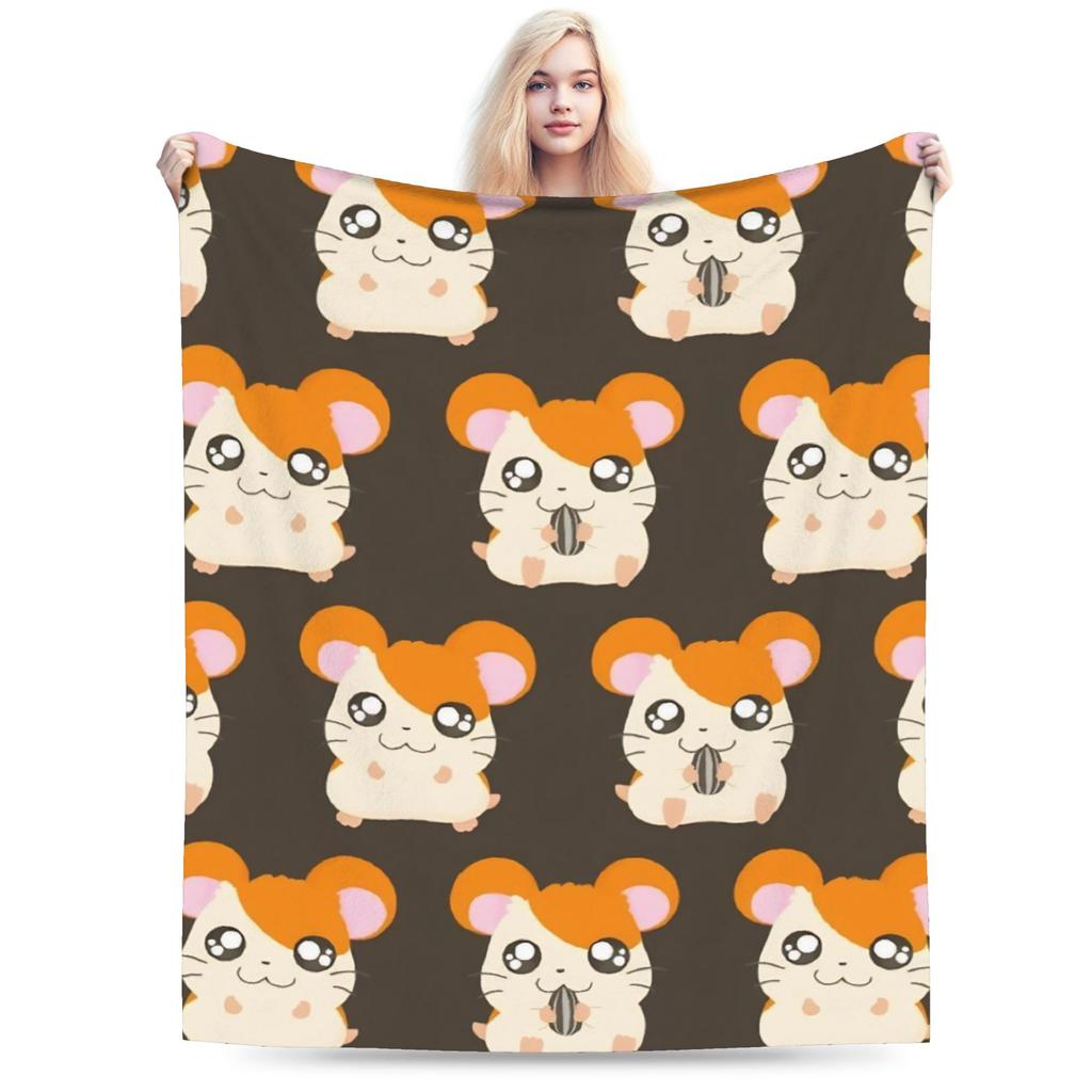 Cute Hamtaro  Warm Soft Blanket  Kids Adult Plush Throw Blanket Comfortable Couch Chair Flannel Bedspread Sofa Bed Cover