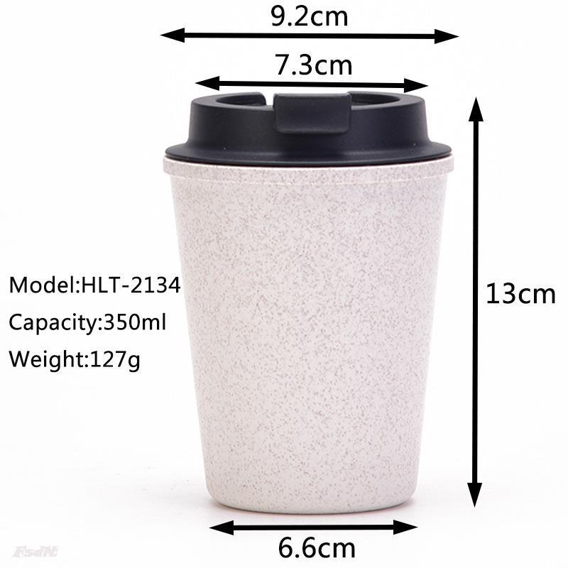 350ml coffee cup double layered water cup portable mini wheat straw coffee cup fashionable car mounted wheat aroma cup canecas
