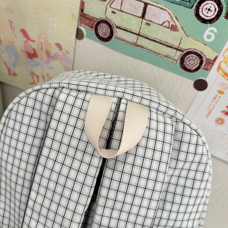 Student Schoolbag Women's Lightweight Water-repellent Plaid Backpack Travel Backpack