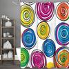 Colorful lollipop shower curtain, bathroom decoration shower curtain, waterproof shower curtain with hanging