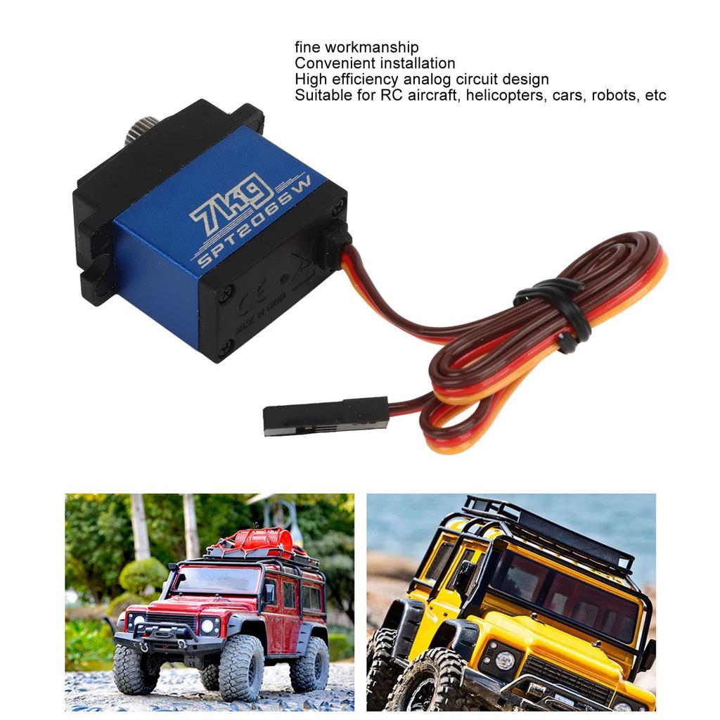 Ongwan High Torque Full Metal Digital Steering Servo SPT2065 7KG Digital Servo Gear Steering Servo Lightweight RC Car Servo for SCX10 III 1/10 RC Car