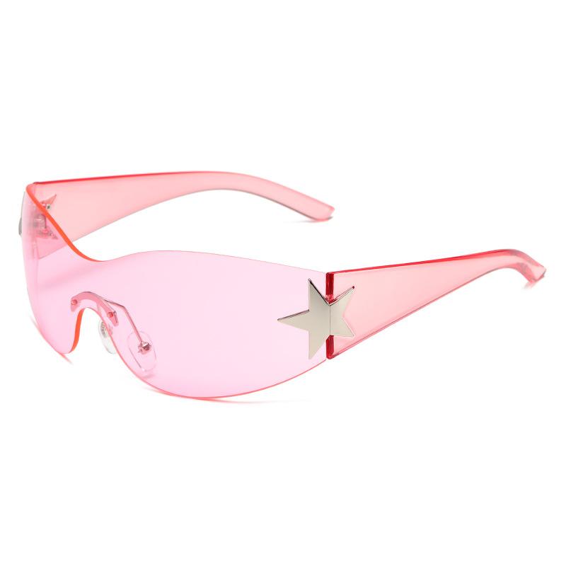 

Trendy Frameless Sunglasses Star Decoration Integrated One-Piece Sunglasses Sunshade And Uv Resistant Sunglasses