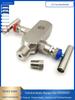 EF-3 Stainless Steel Integrated Two-Valve Manifold with Pressure Gauge and Double Thread.