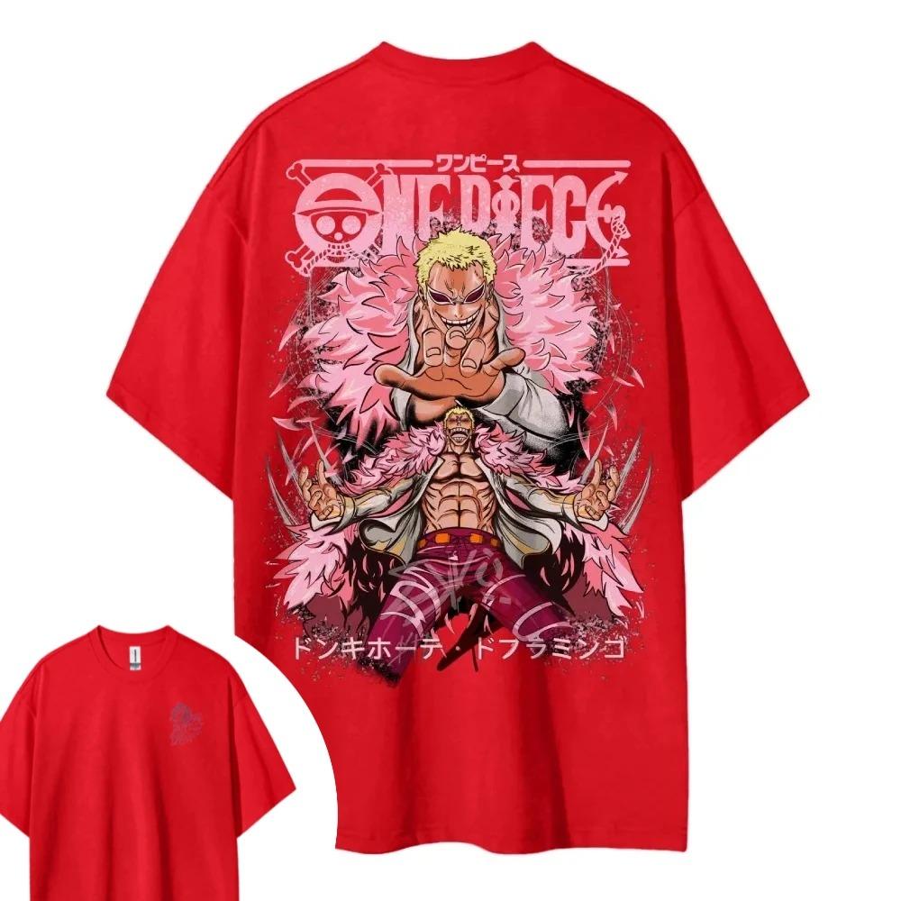 2026 ONE PIECE Doflamingo Short-sleeved Men's and Women's Same Style Comfortable Short-sleeved Couple's Clothing Casual Short-sleeved