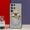 Kawaii Cute Sloth Face Funda Case For Samsung Galaxy S25 Ultra S9 S10 S20 S21 S22 Plus S23 Ultra S24 FE Phone Cover
