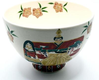 Matcha Tea Bowl Matcha Bowl Tea Bowl Festival Standing Hina Cherry Blossoms Made by Soen Mizude Doll's