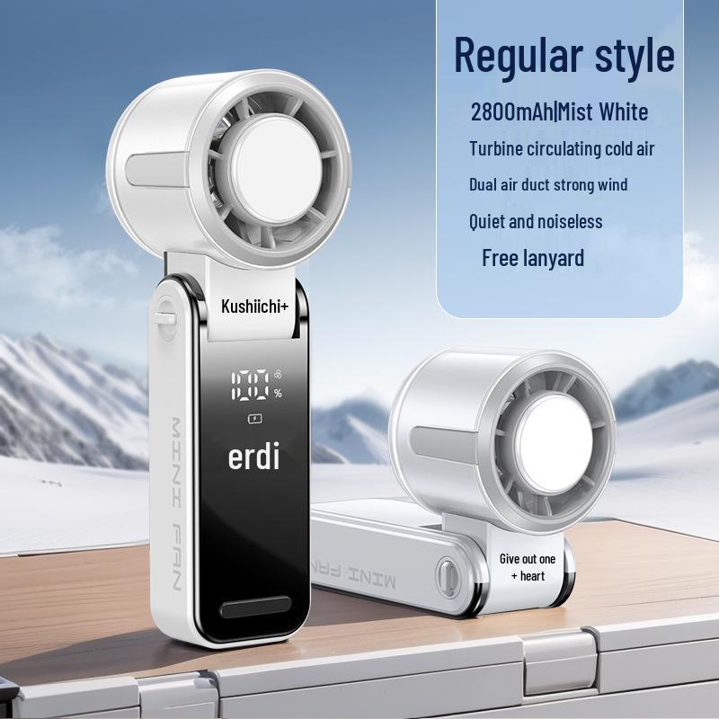 Turbine Ice-Cooled Bladeless Handheld Mini Fan - High-Speed Portable USB Air Conditioner