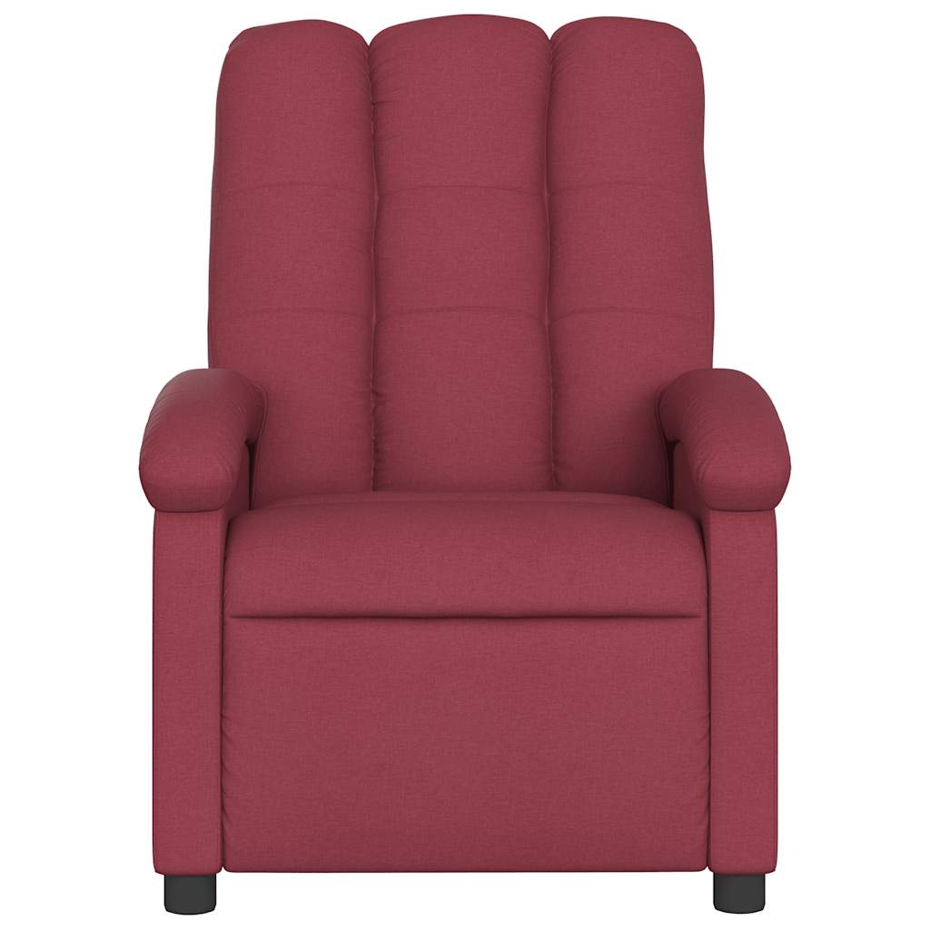 Vidaxl Reclining Massage Chair, Wine Red, Fabric Upholstered