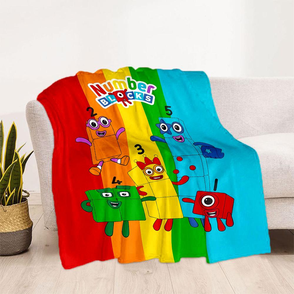 Coperta in Flanella Avventura con Blocchi Numerici - Morbida e Adatta per Divani, Letti, Uffici, Viaggi, Tutte le Stagioni, Ottimo Regalo per Feste e Compleanni.