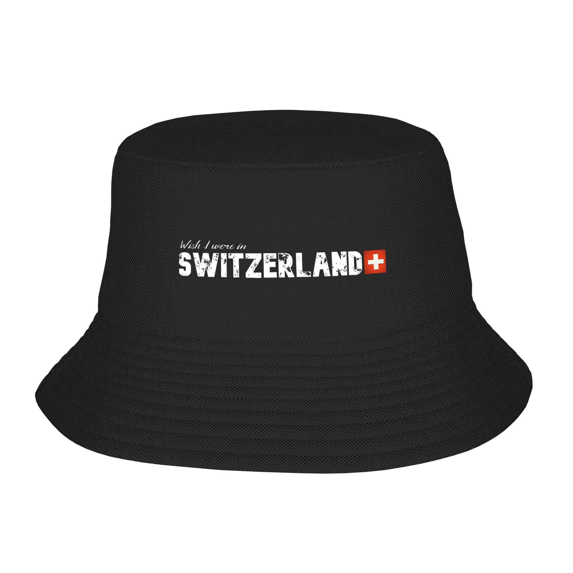 Wish I Were In Switzerland  Bucket Hat For Unisex Women  FisherUnisex Hats Korean Hunting Caps Portable Street Style Custom Sun Hats One Size